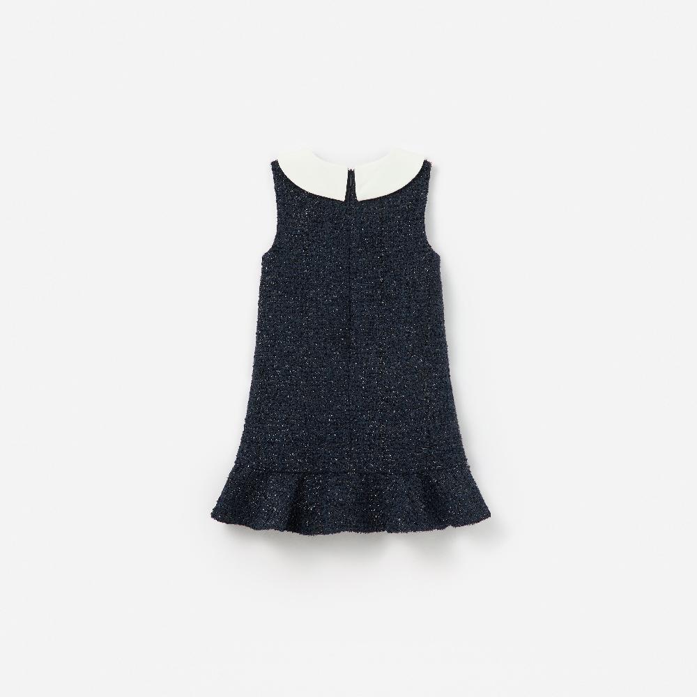 Self Portrait Navy Boucle Sleeveless Dress KIDS