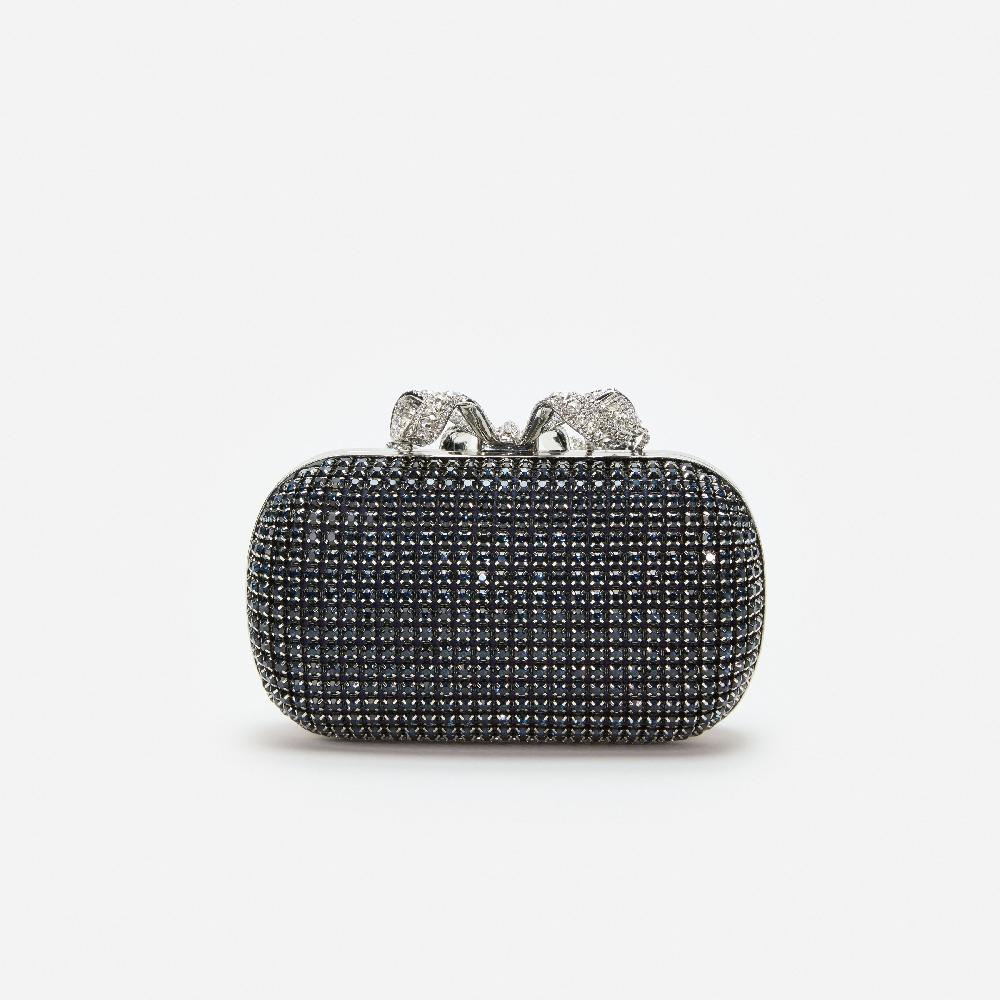 Self Portrait Navy Chainmail Clutch Bag BAGS