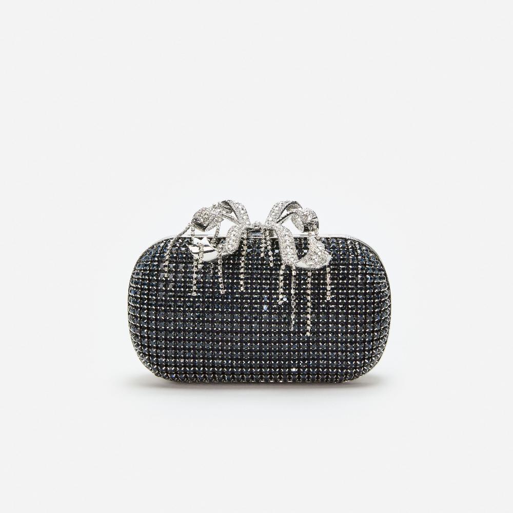 self portrait Navy Chainmail Clutch Bag BAGS