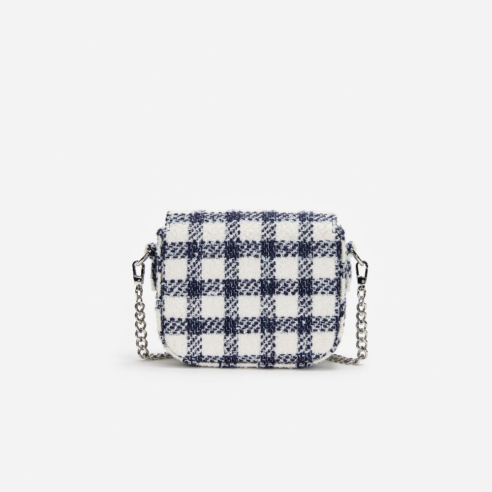 Self Portrait Navy Check Boucle Bag KIDS