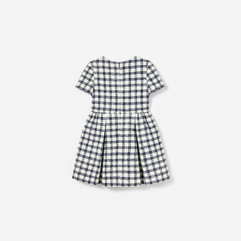 Self Portrait Navy Check Boucle Dress KIDS