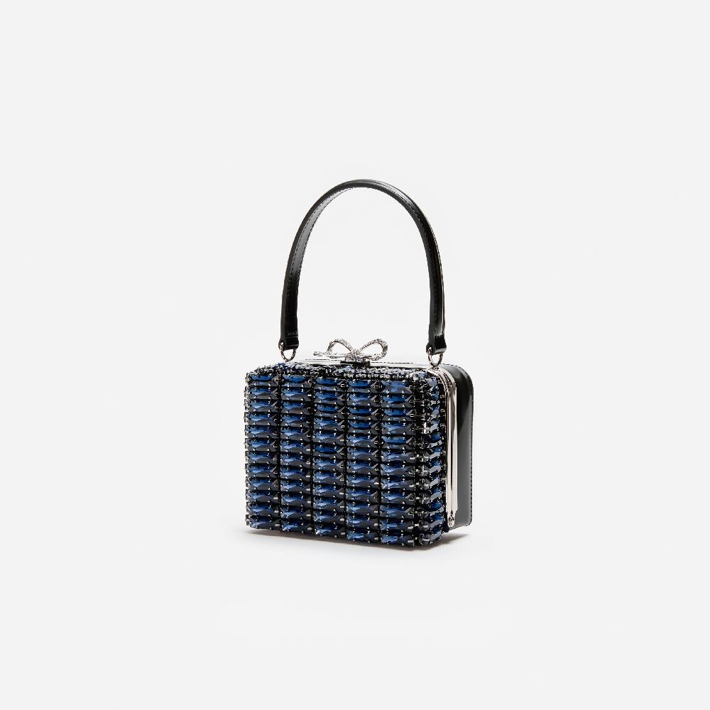Self Portrait Navy Crystal Micro Bag BAGS