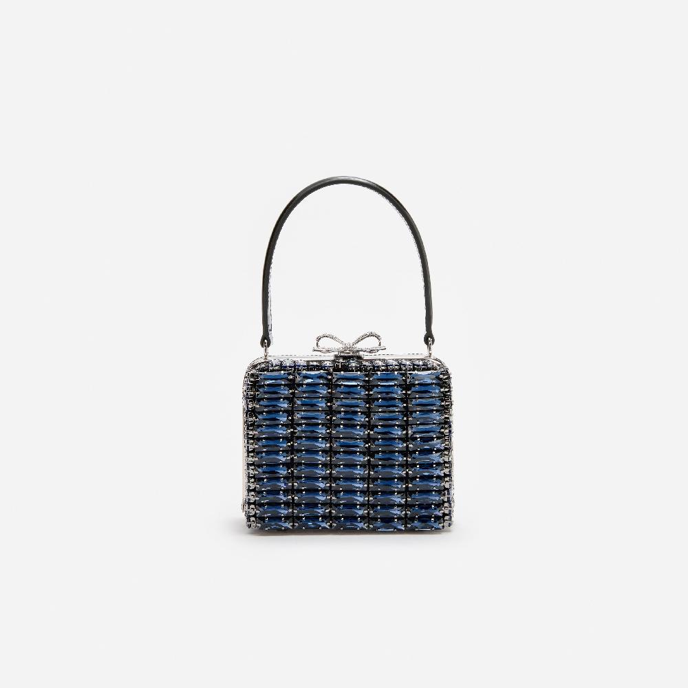 self portrait Navy Crystal Micro Bag BAGS