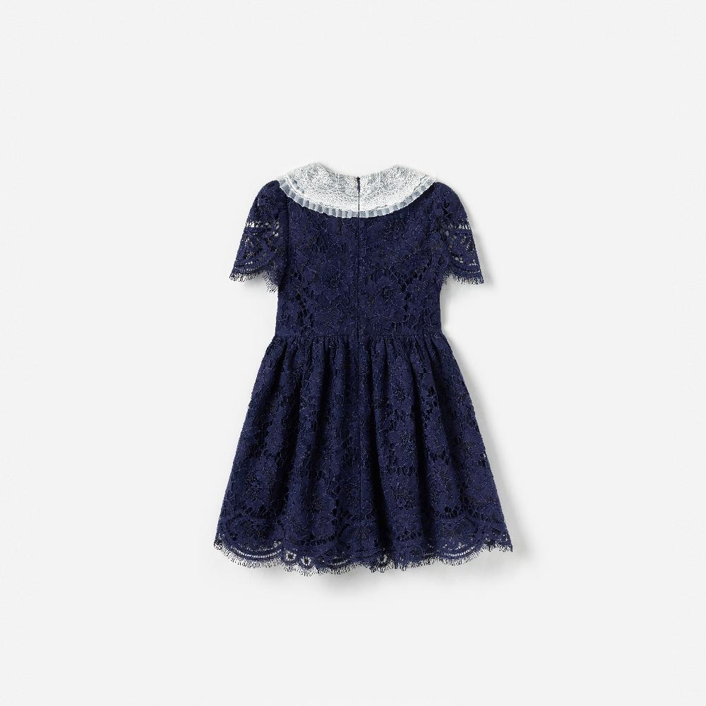 Self Portrait Navy Floral Lace Dress KIDS