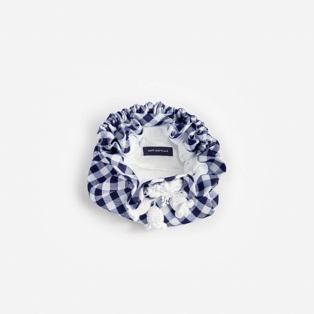 Self Portrait Navy Gingham Taffeta Bag KIDS