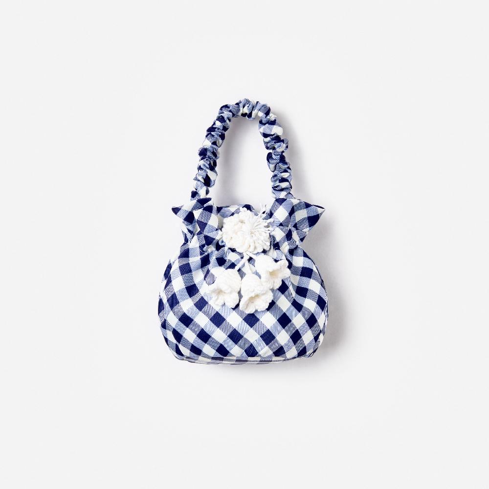 self portrait Navy Gingham Taffeta Bag KIDS