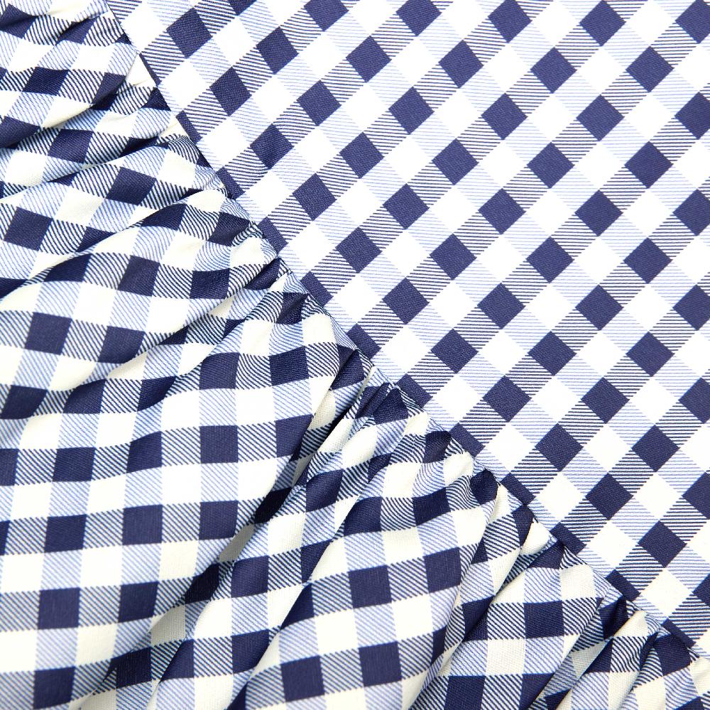Self Portrait Navy Gingham Taffeta Dress KIDS