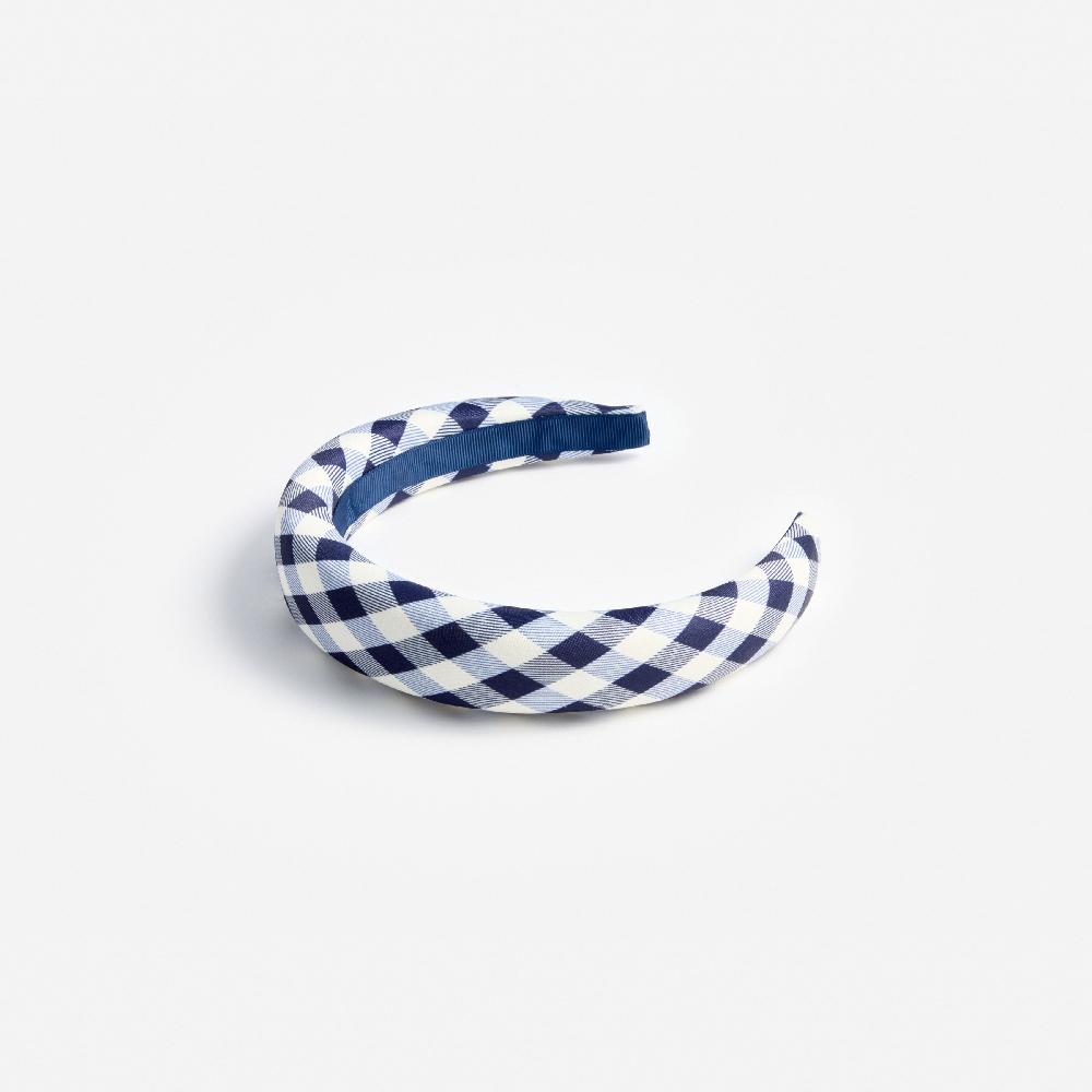 Self Portrait Navy Gingham Taffeta Headband KIDS