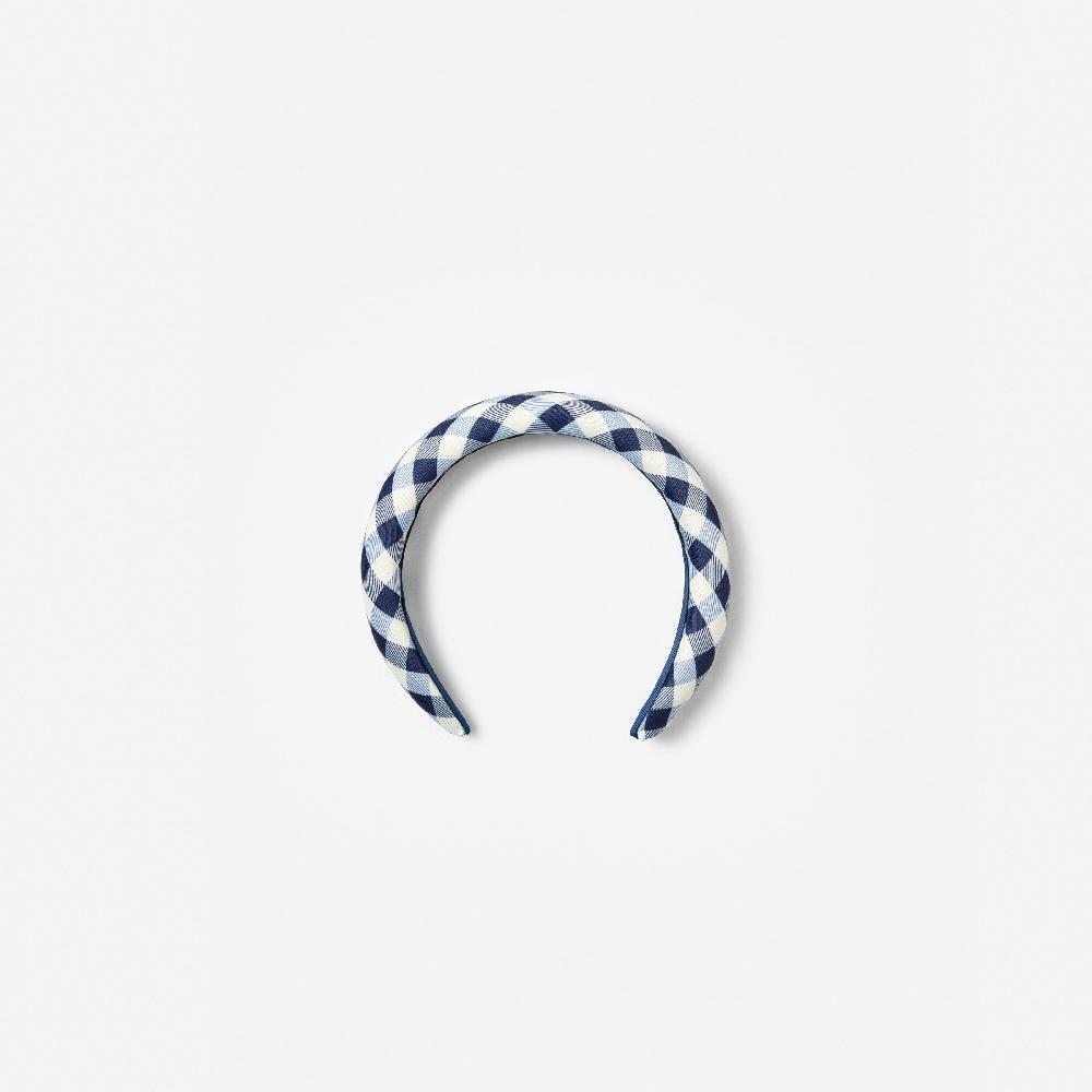 self portrait Navy Gingham Taffeta Headband KIDS