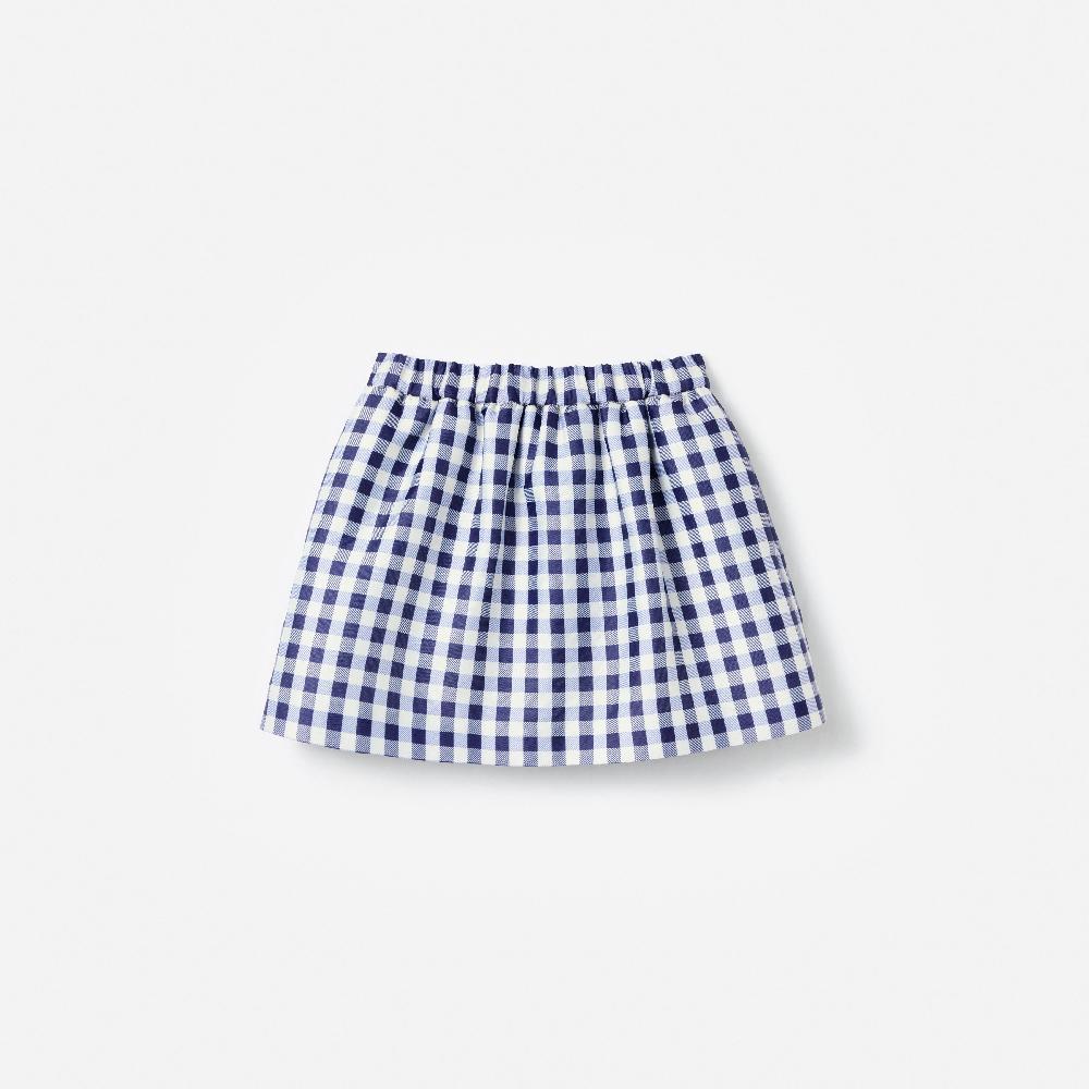 self portrait Navy Gingham Taffeta Skirt KIDS