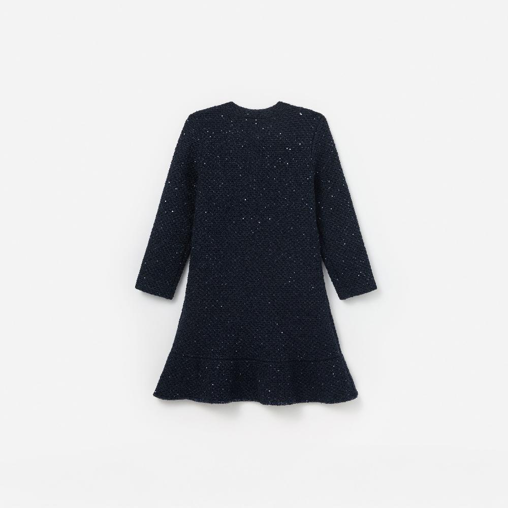 Self Portrait Navy Knit Long Sleeve Dress KIDS