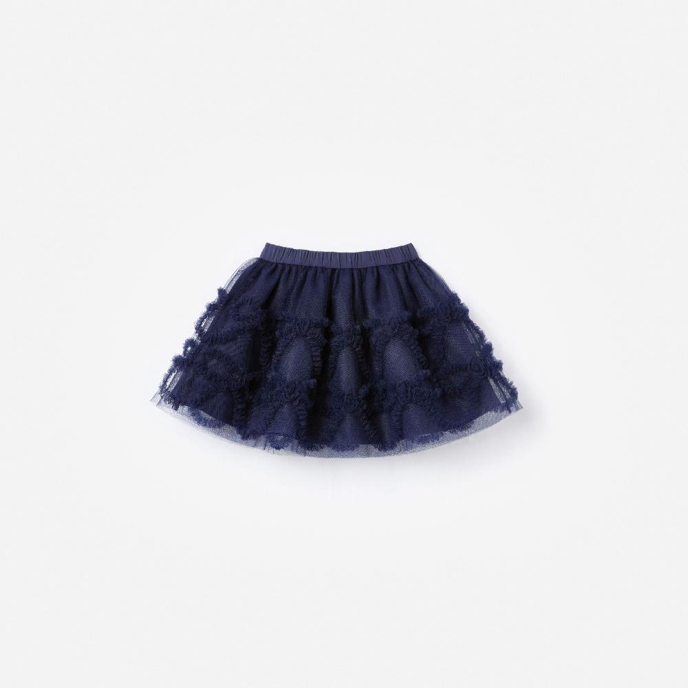 Self Portrait Navy Tulle Bow Skirt KIDS