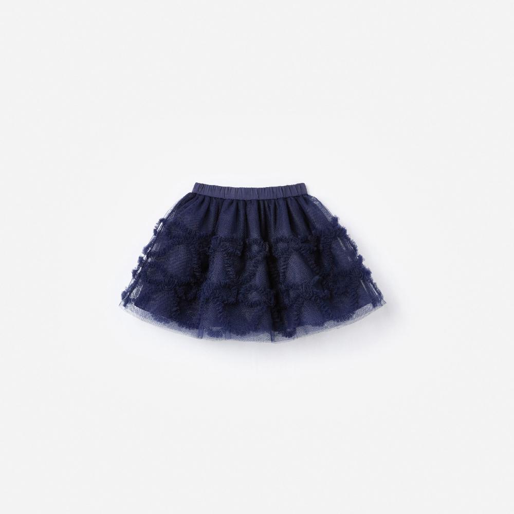 self portrait Navy Tulle Bow Skirt KIDS