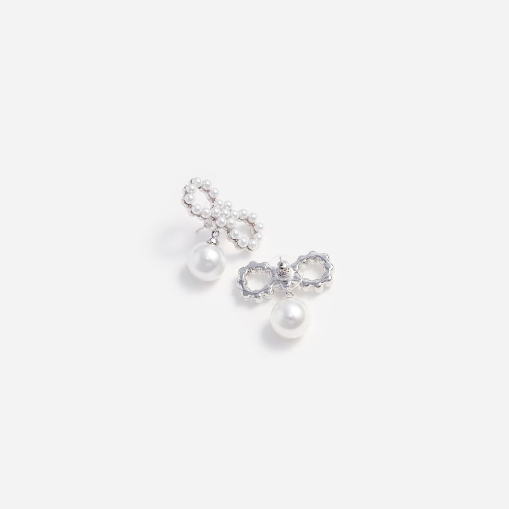 Self Portrait Pearl Bow Earrings JEWELLERY