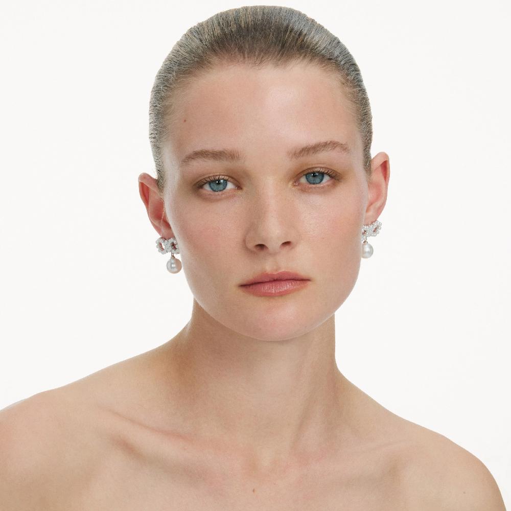 Self Portrait Pearl Bow Earrings JEWELLERY