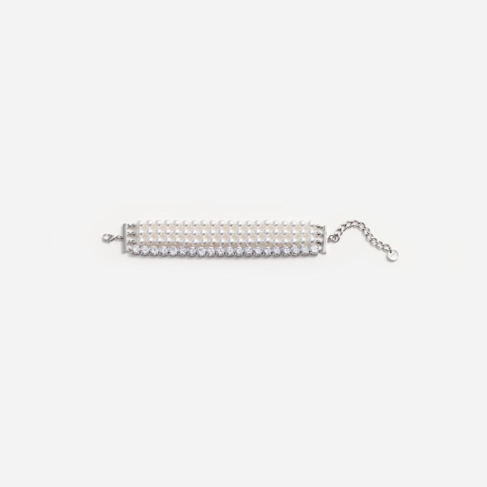 self portrait Pearl Diamante Bracelet JEWELLERY