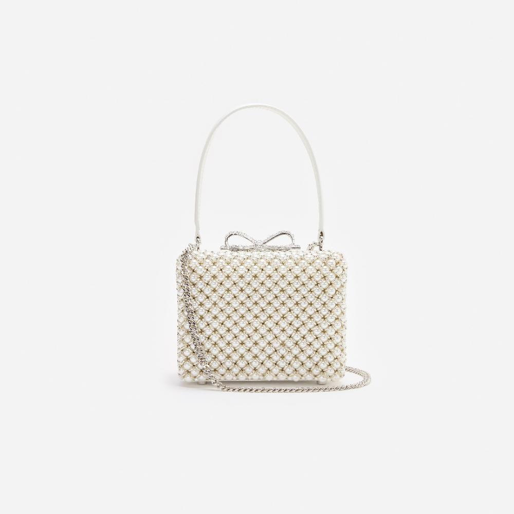 Self Portrait Pearl Embellished Micro Bag BAGS