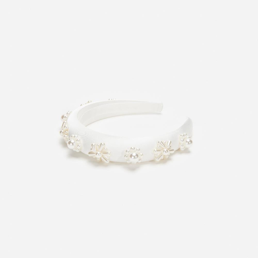 Self Portrait Pearl Flower Satin Head Band KIDS