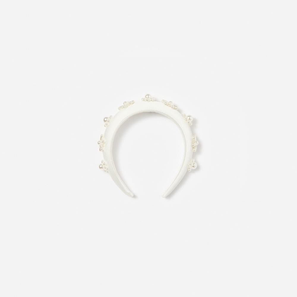 self portrait Pearl Flower Satin Head Band KIDS
