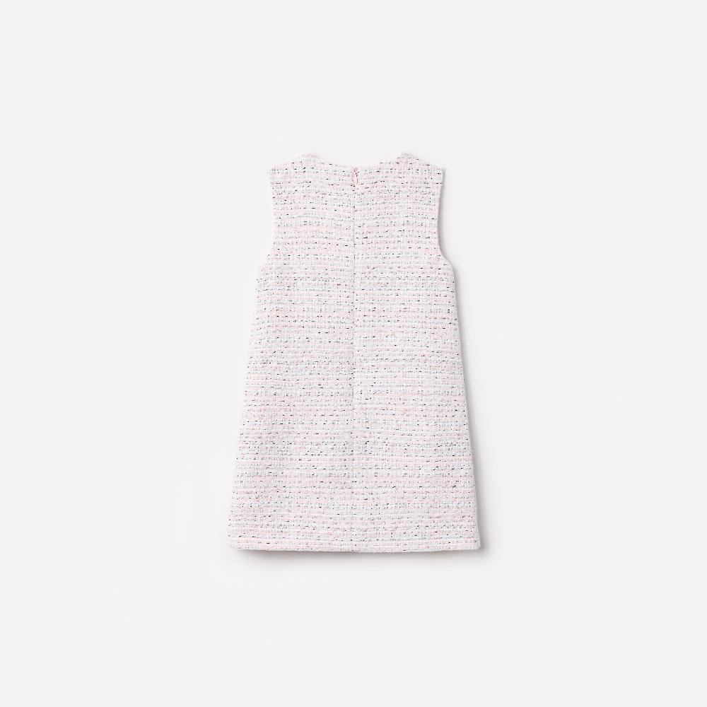 Self Portrait Pink Boucle Lace Bow Dress KIDS