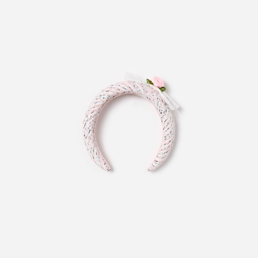 Self Portrait Pink Boucle Lace Bow Head Band KIDS