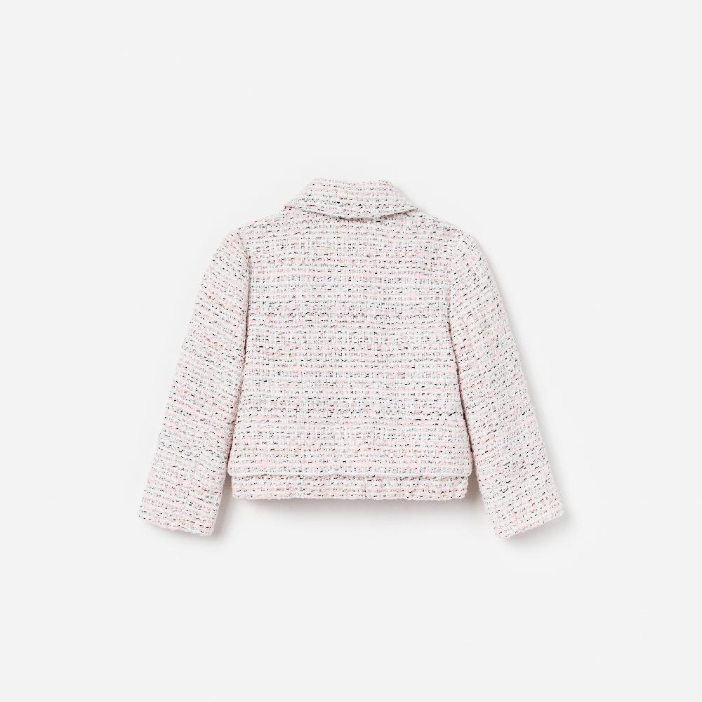 Self Portrait Pink Boucle Lace Bow Jacket KIDS