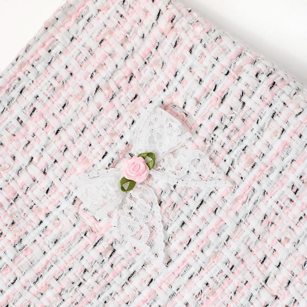 Self Portrait Pink Boucle Lace Bow Skirt KIDS