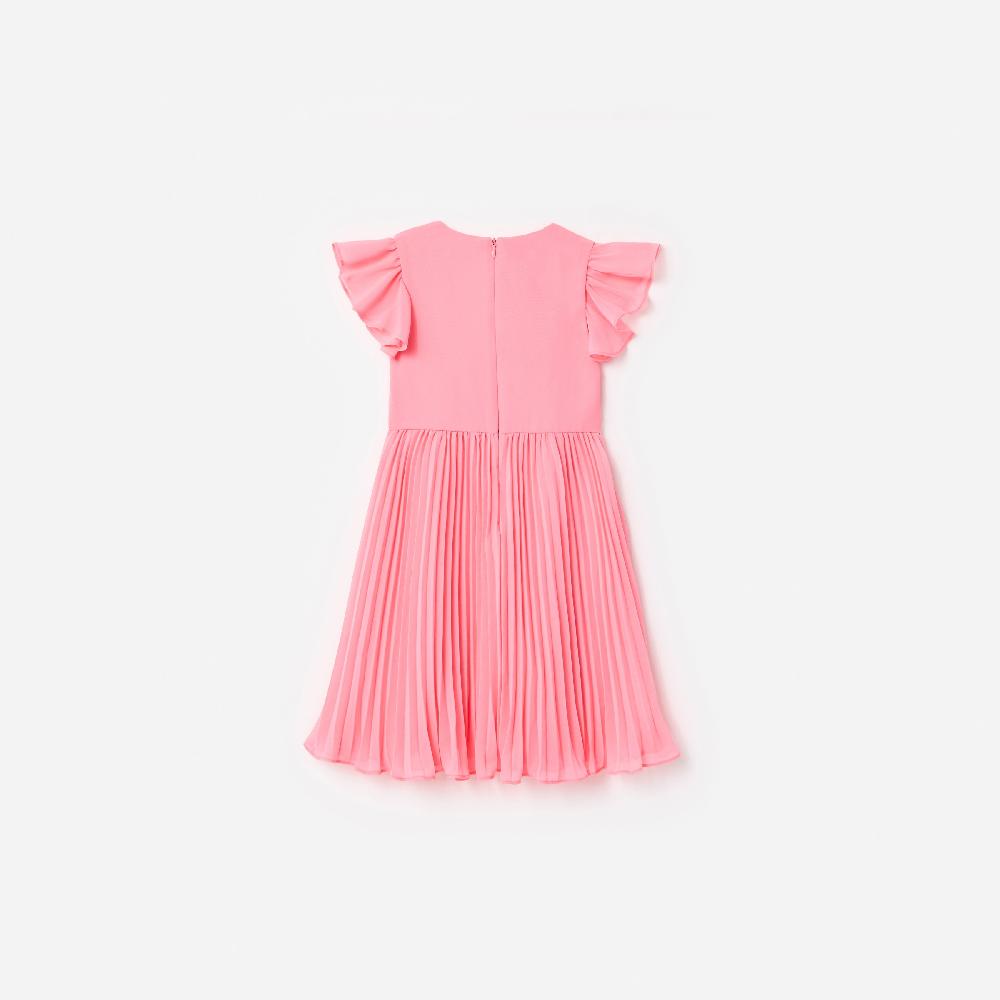 Self Portrait Pink Chiffon Lace Trim Dress KIDS