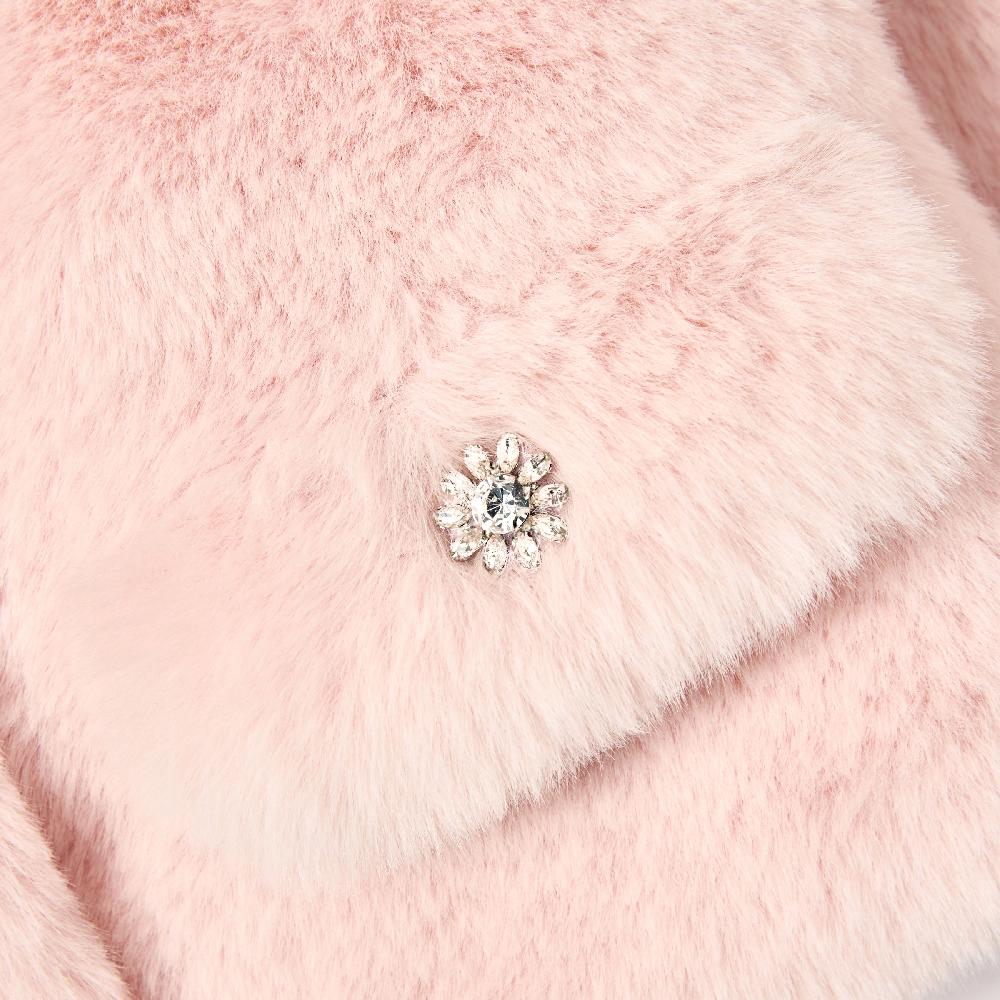 Self Portrait Pink Faux Fur Jacket KIDS