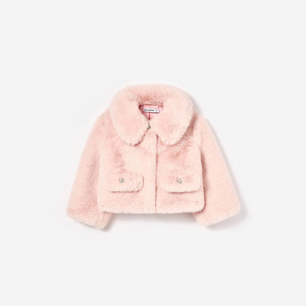 self portrait Pink Faux Fur Jacket KIDS