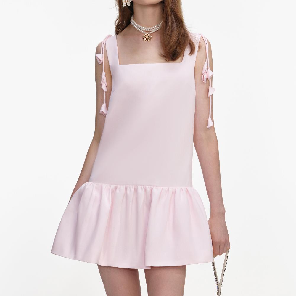 Self Portrait Pink Flower Taffeta Dress CLOTHING