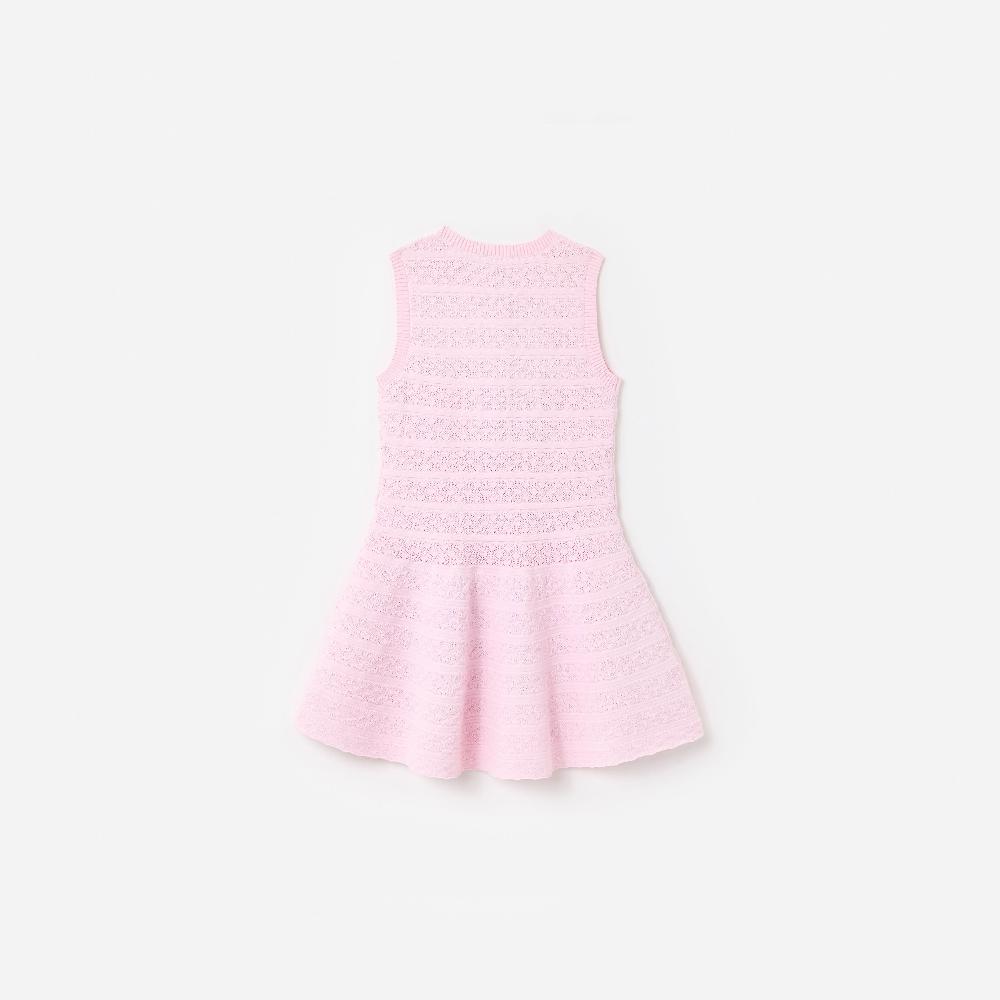 Self Portrait Pink Lace Bow Knit Dress KIDS