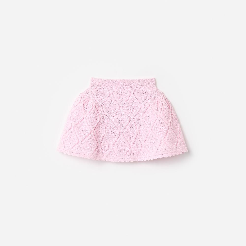 Self Portrait Pink Lace Bow Knit Skirt KIDS