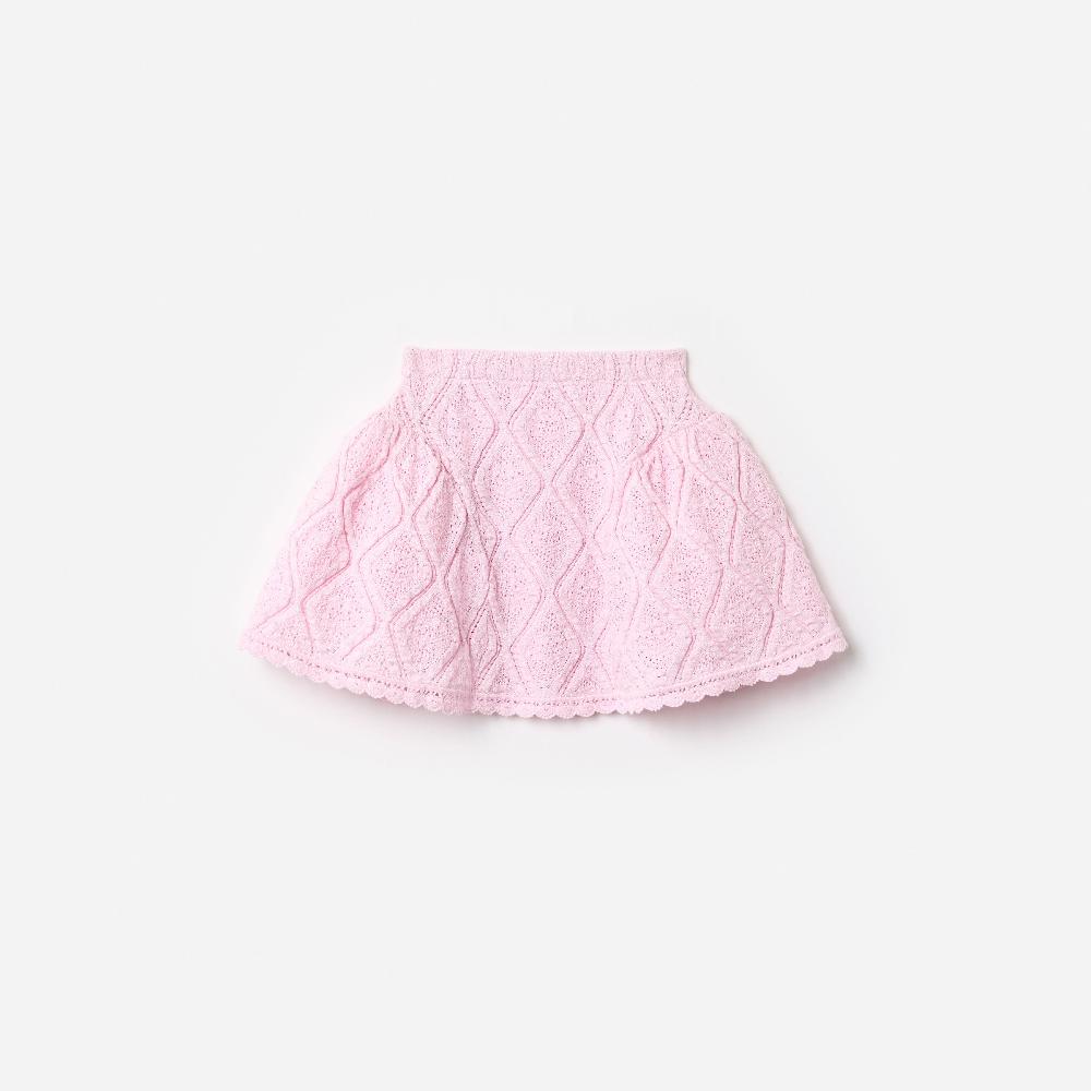 self portrait Pink Lace Bow Knit Skirt KIDS