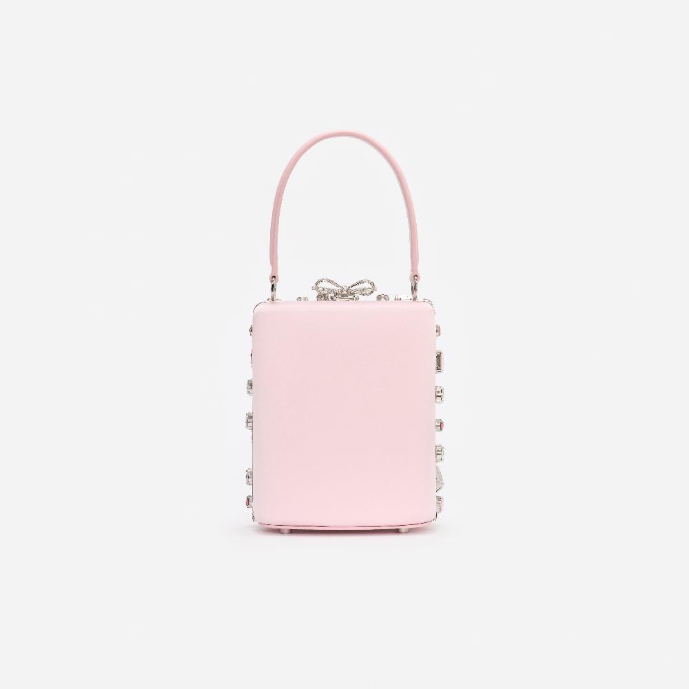 Self Portrait Pink Multi Crystal Mini Bow Bag BAGS