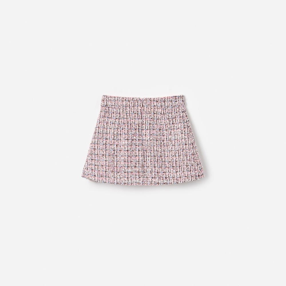Self Portrait Pink Pleated Boucle Skirt KIDS