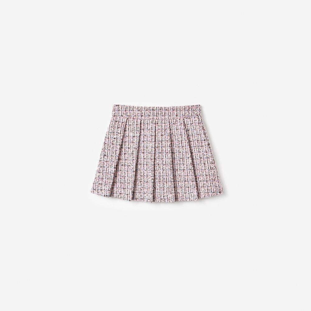 self portrait Pink Pleated Boucle Skirt KIDS