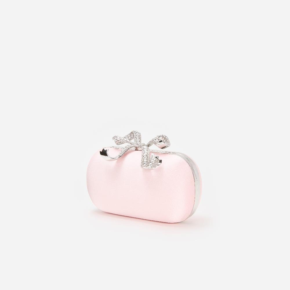Self Portrait Pink Satin Clutch BAGS