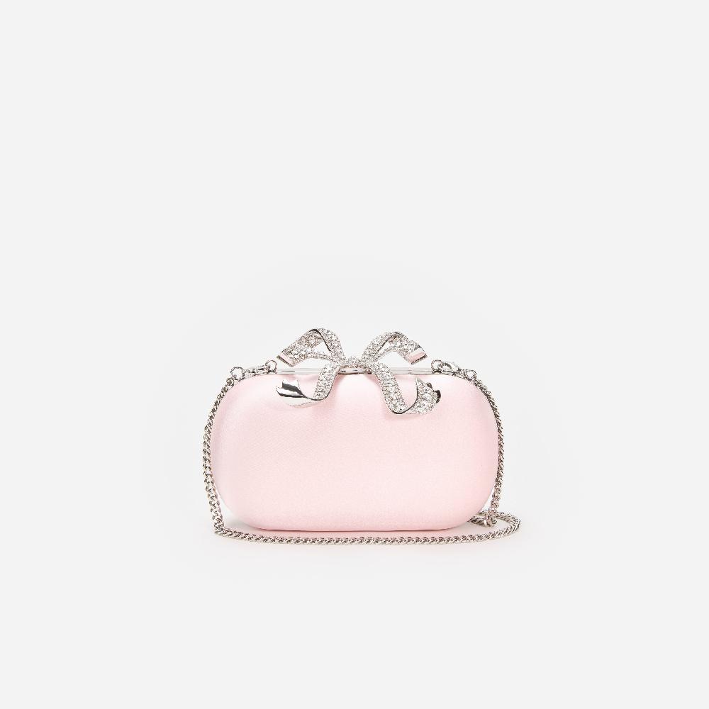 Self Portrait Pink Satin Clutch BAGS