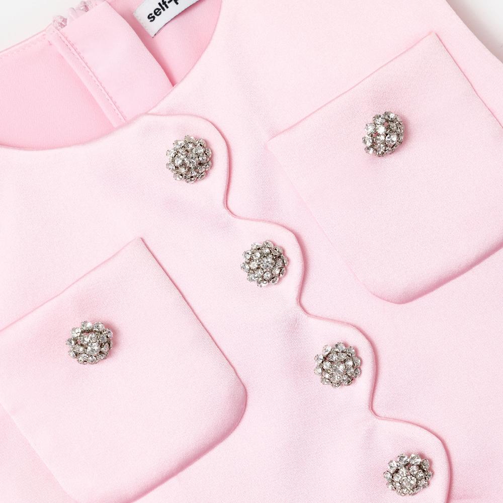 Self Portrait Pink Satin Lace Dress KIDS