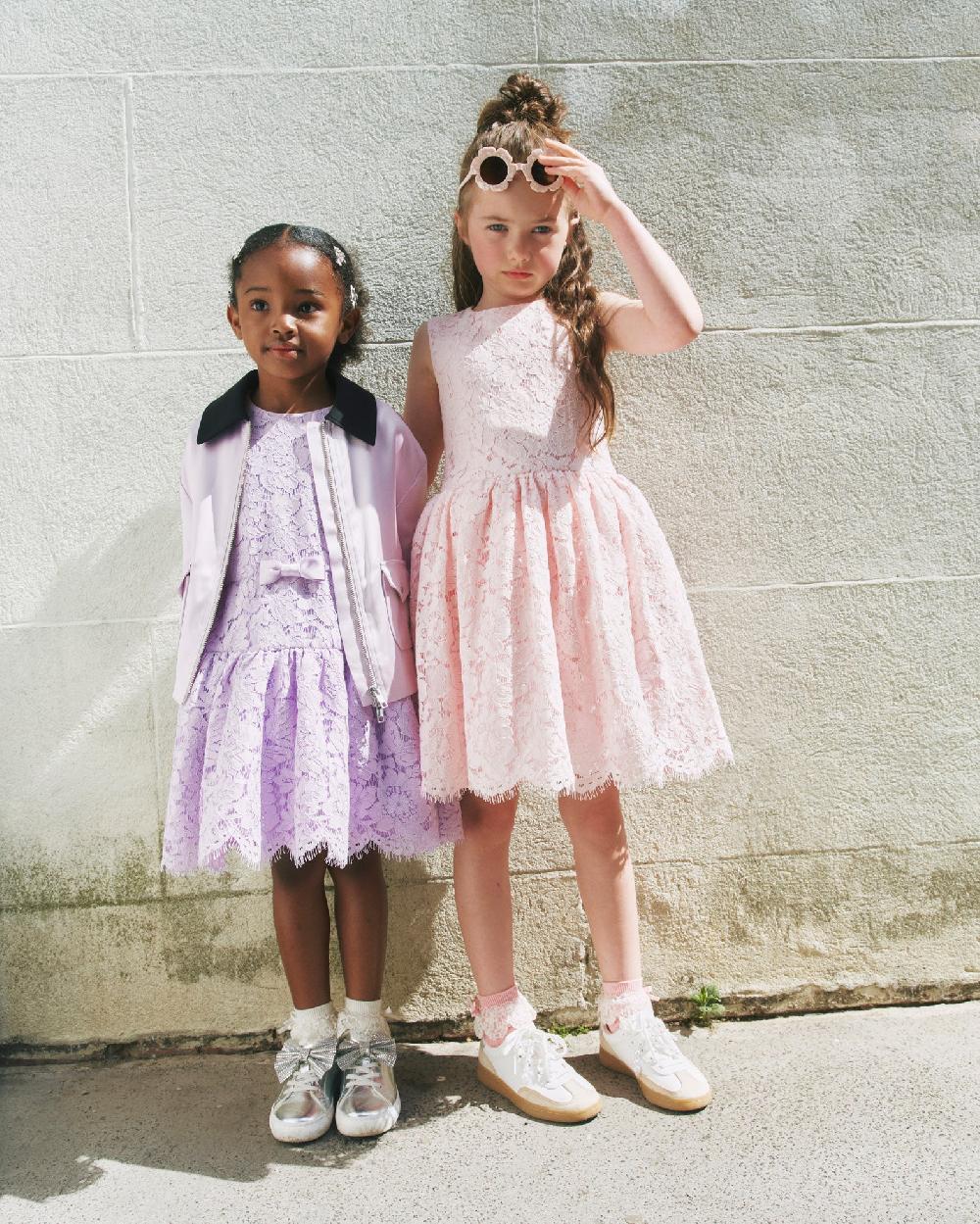 Self Portrait Pink Sleeveless Lace Dress KIDS