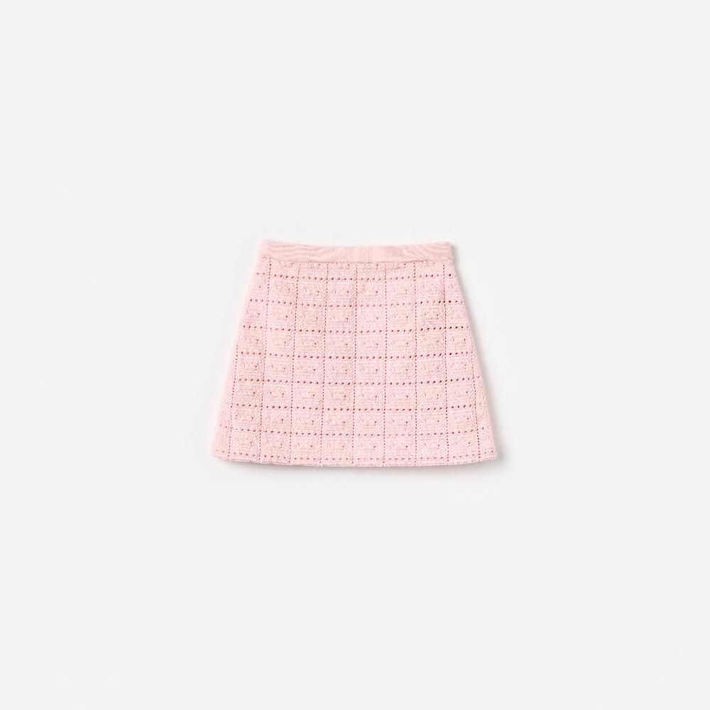 Self Portrait Pink Textured Knit Skirt KIDS