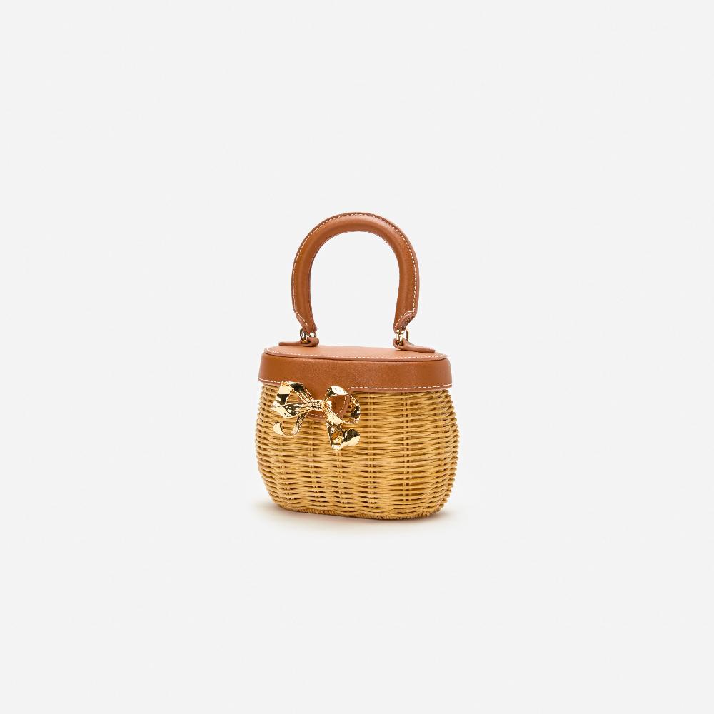 Self Portrait Rattan Bow Basket Bag BAGS
