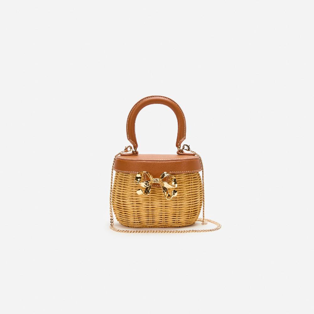 Self Portrait Rattan Bow Basket Bag BAGS