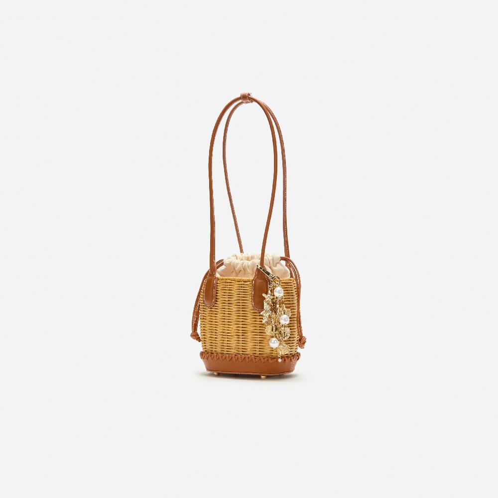 Self Portrait Rattan Charm Shoulder Bag BAGS