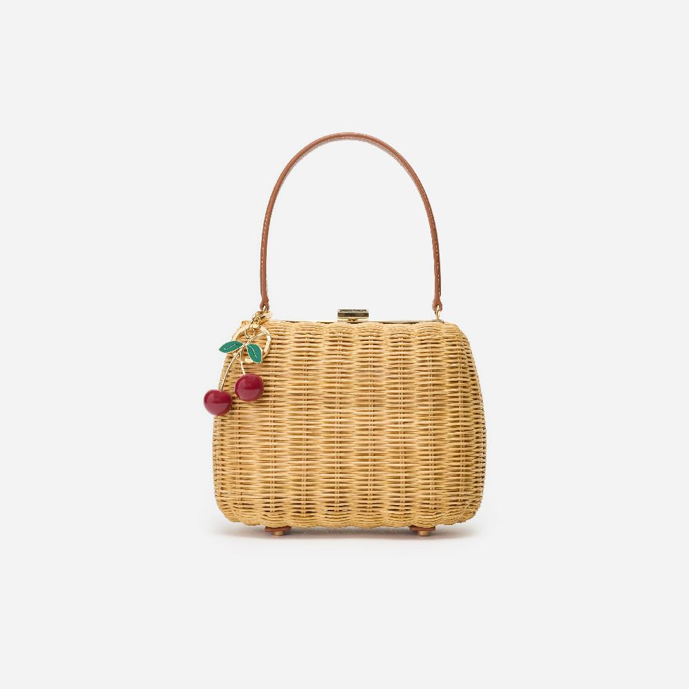 self portrait Rattan Cherry Charm Mini Bag BAGS
