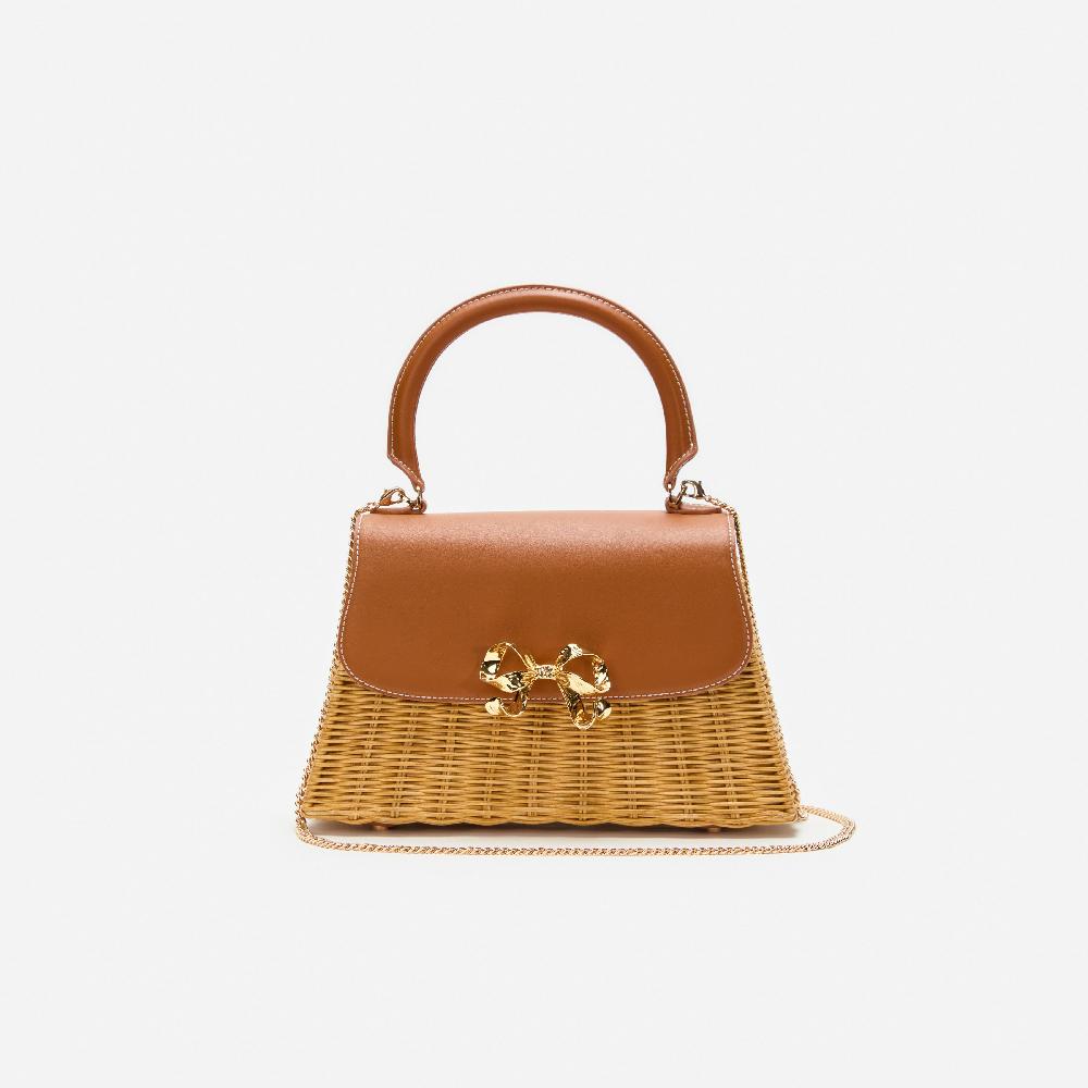 Self Portrait Rattan Mini Bow Bag BAGS