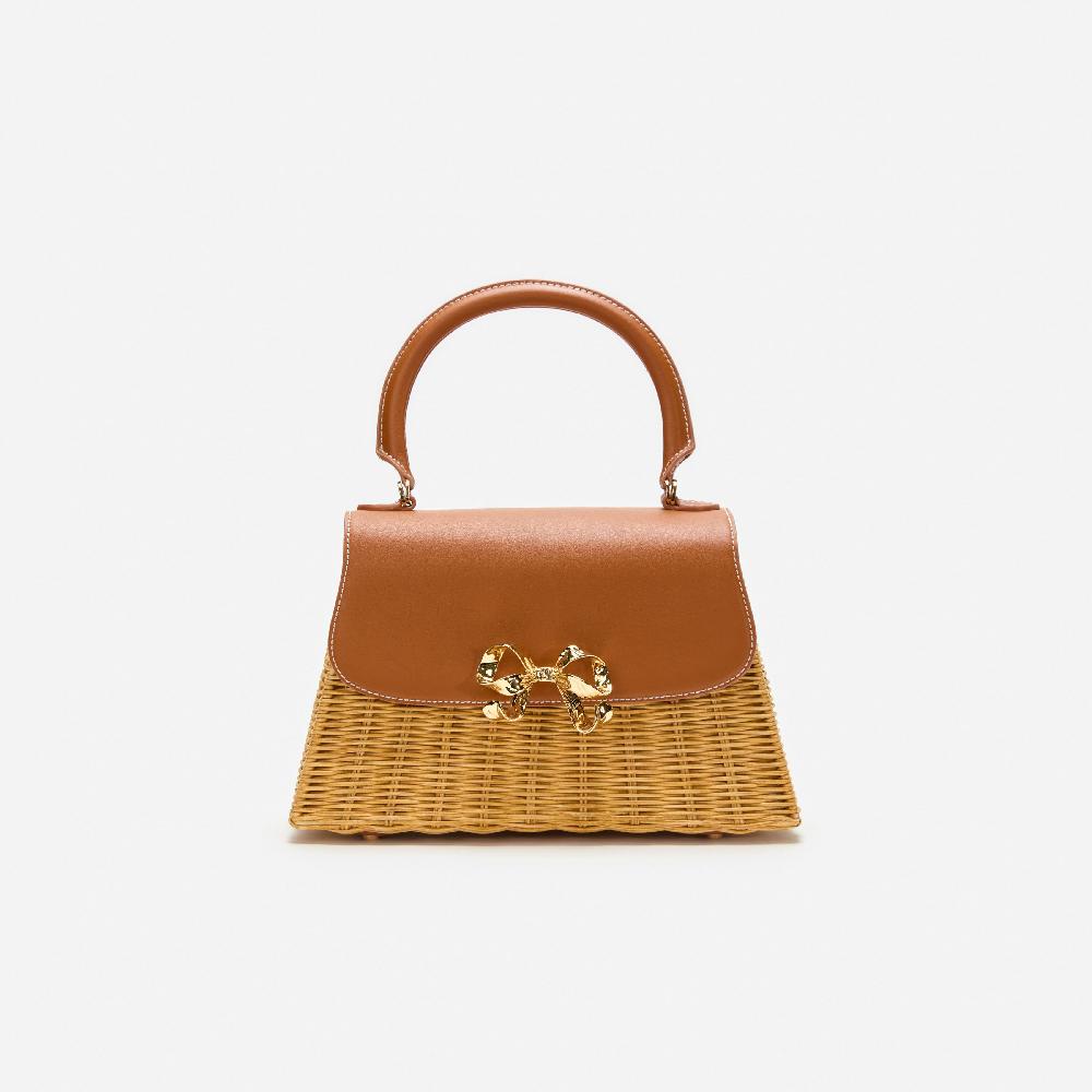 self portrait Rattan Mini Bow Bag BAGS