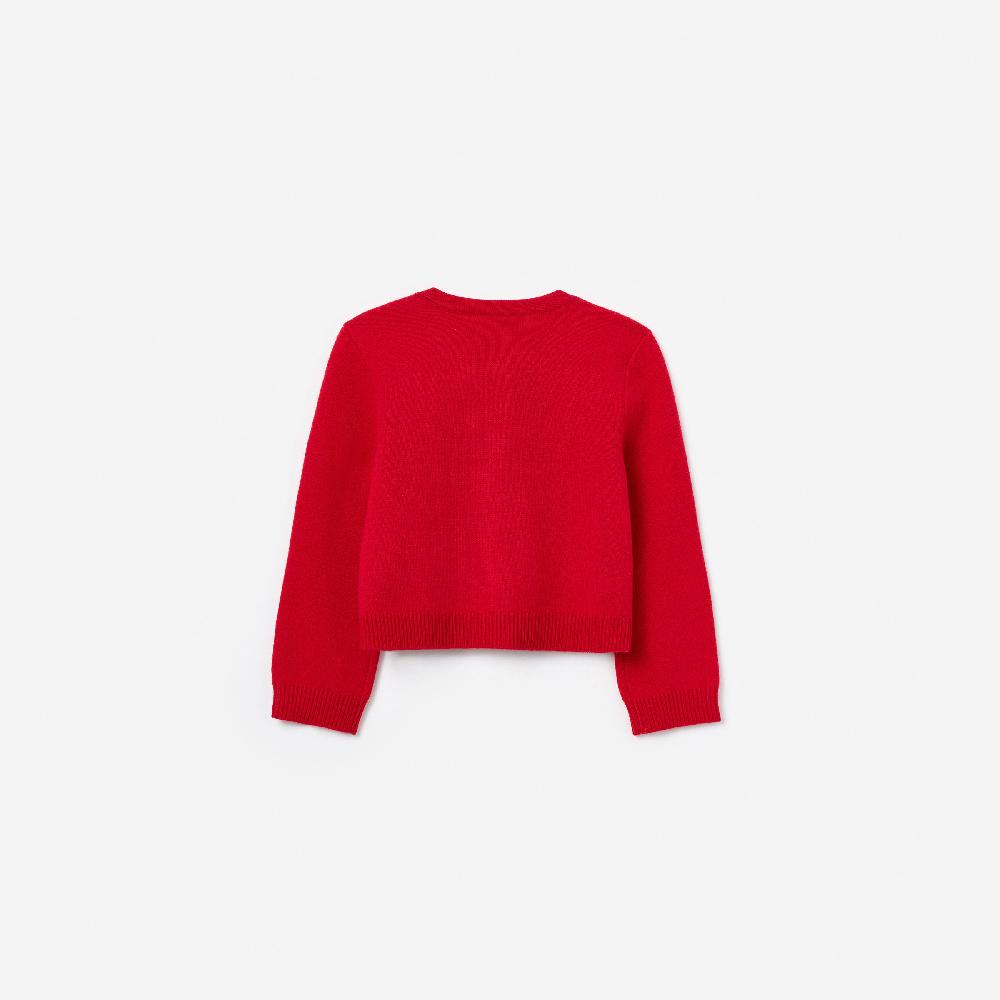 Self Portrait Red Flower Trim Cardigan KIDS