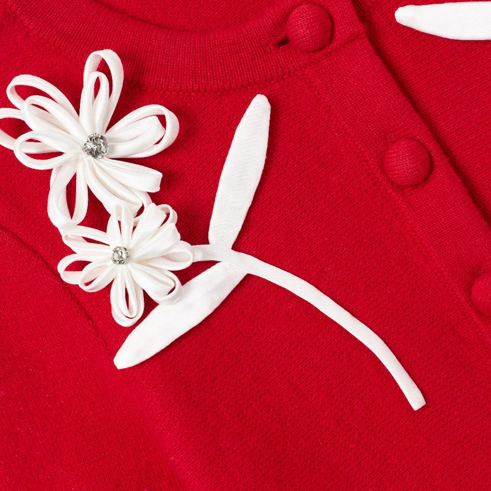 Self Portrait Red Flower Trim Dress KIDS